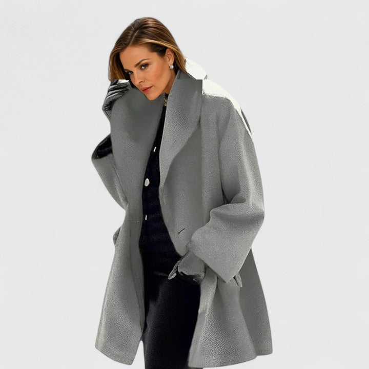 Elegant Windproof Coat - Grey