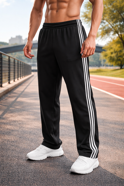Men's Lightweight Drawstring Training Trousers - Black