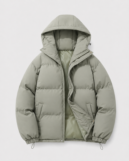 Hooded Puffer Jacket - Sage Green