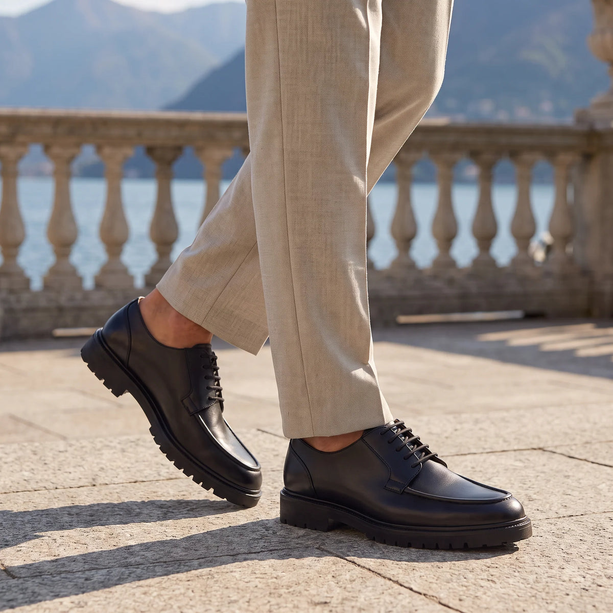 Black Leather Smart Derby Shoes