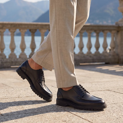 Black Leather Smart Derby Shoes