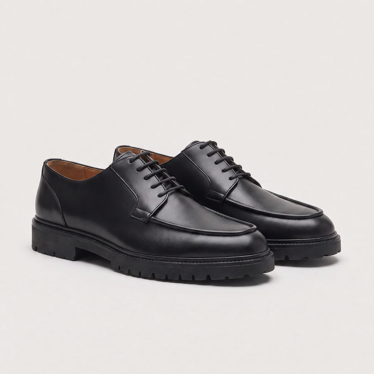 Black Leather Smart Derby Shoes