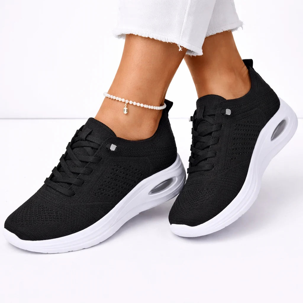 Orthopedic Lightweight Slip On Trainers - Black