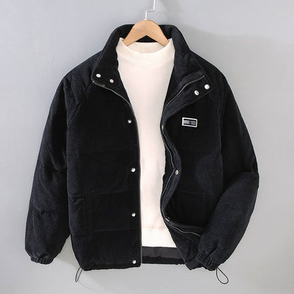 Padded Corduroy Jacket - Black