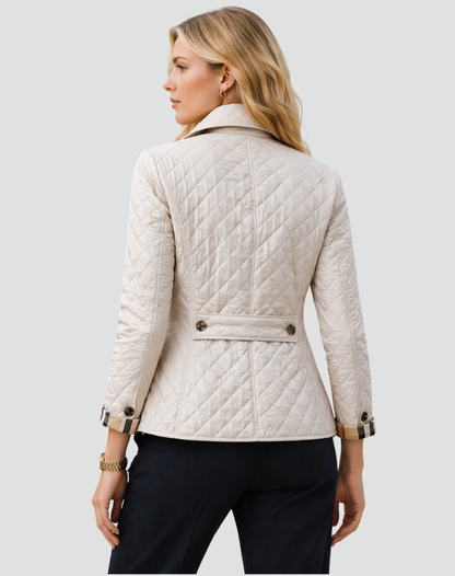 Diamond Quilted Button-Front Jacket