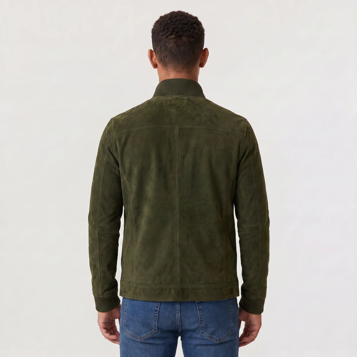 Button-Up Suede Trucker Jacket