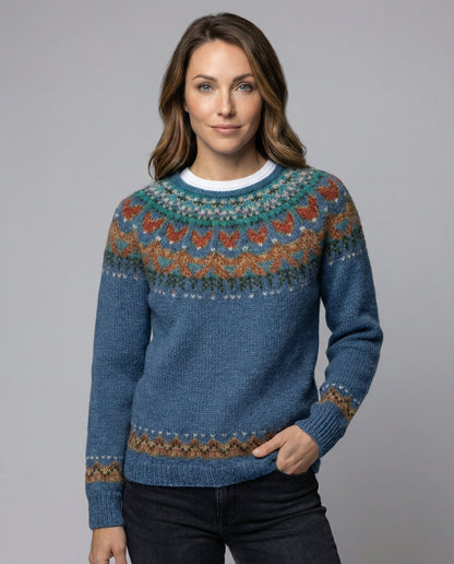Vintage Icelandic Knit Sweater - Blue