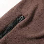 Two-Tone Funnel Neck Quarter-Zip Fleece Sweatshirt