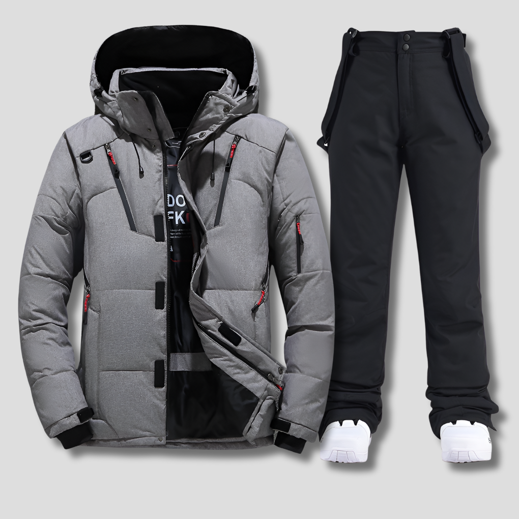 All-Weather Ski Suit in Gray-Black