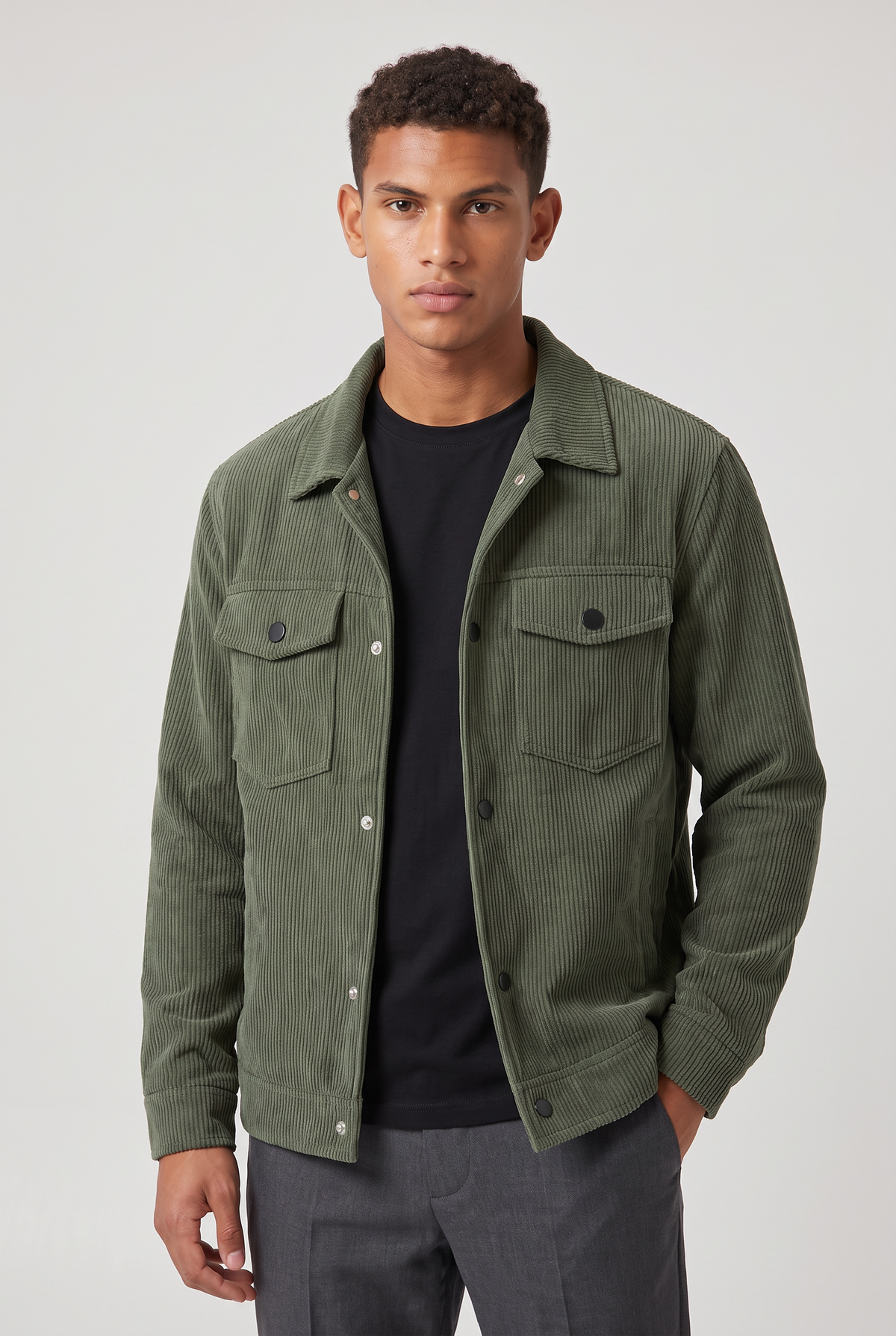 Corduroy Chore Jacket in Army Green