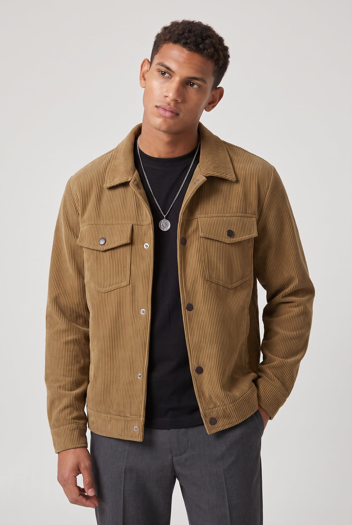 Corduroy Chore Jacket in Dark Brown