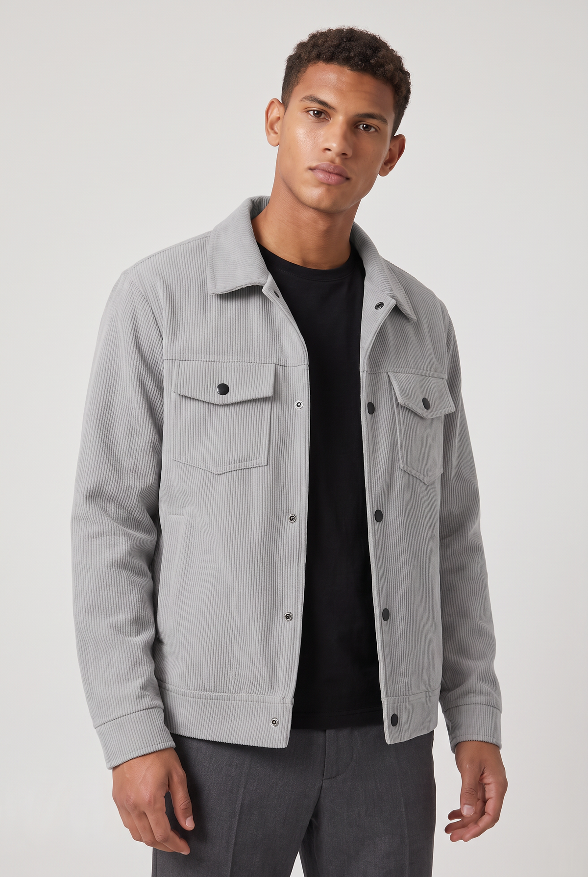 Corduroy Chore Jacket in Grey