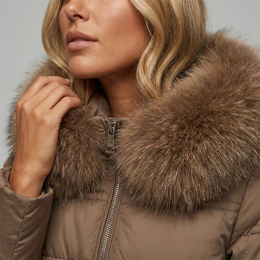 Freya Designer Winter Parka - Brown