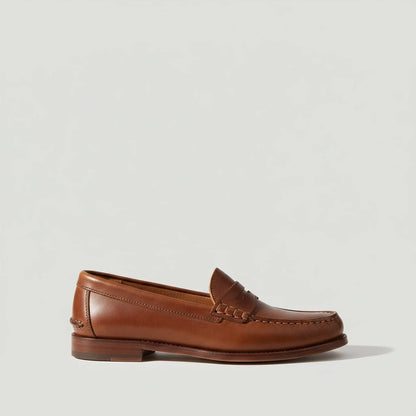Jasper Classic Leather Penny Loafers - Brown - profile