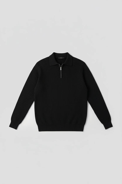 Marcus Quarter-Zip Sweater - Black