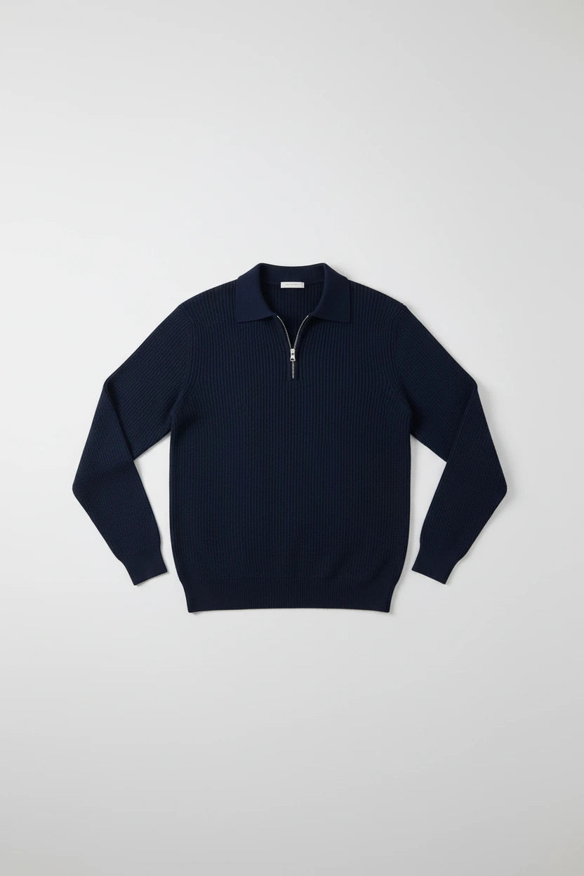 Marcus Quarter-Zip Sweater - Navy