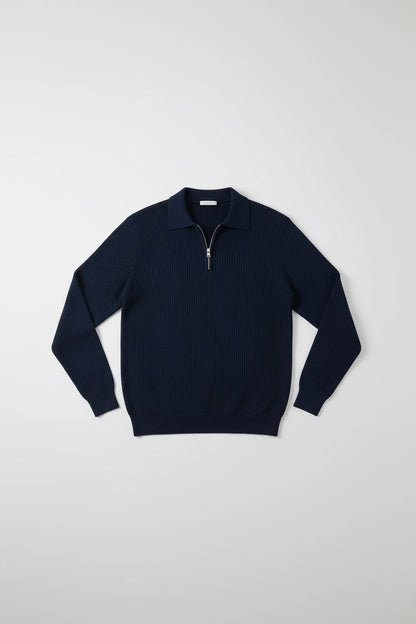 Marcus Quarter-Zip Sweater - Navy