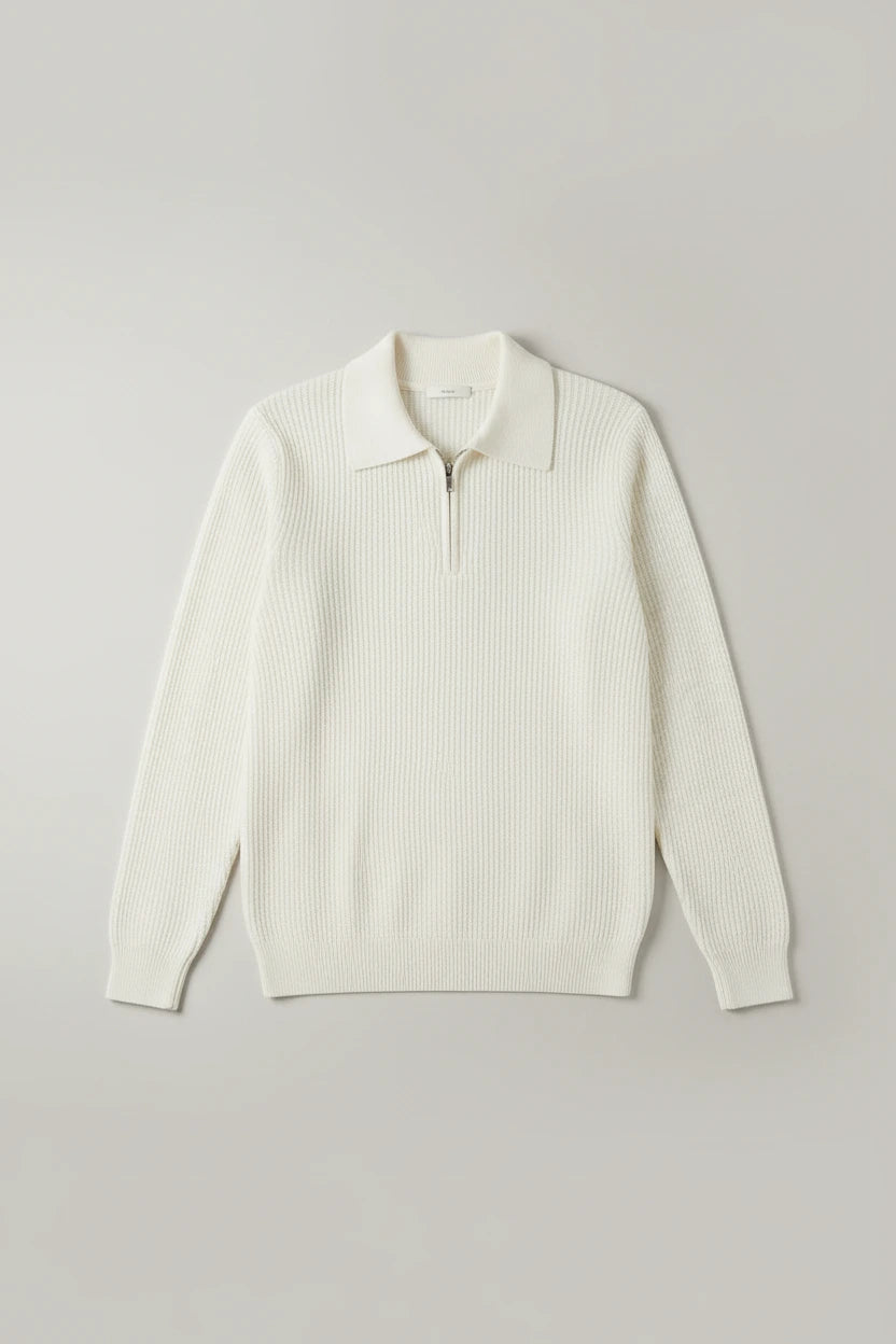 Marcus Quarter-Zip Sweater - White