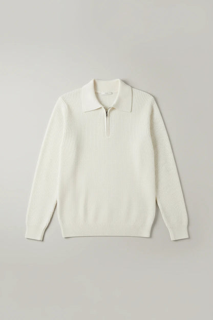 Marcus Quarter-Zip Sweater - White