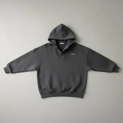 Maren Hooded Popover Sweatshirt - Grey