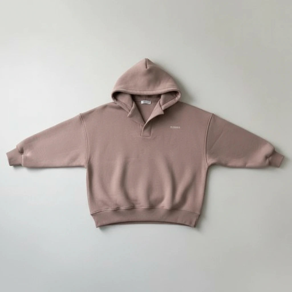 Maren Hooded Popover Sweatshirt - Pink