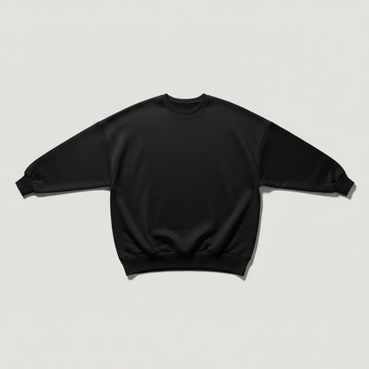 Nora Oversized Textured Sweater in black, flat lay product photo