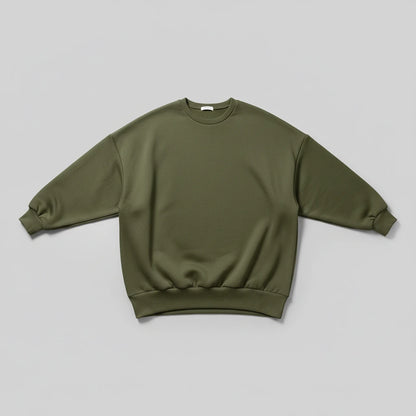 Nora Oversized Textured Sweater in green, flat lay product photo