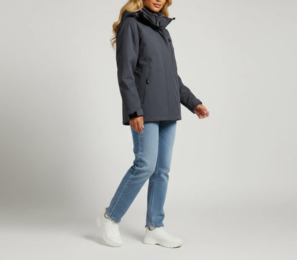 Nora Windbreaker Jacket with Hood - Black