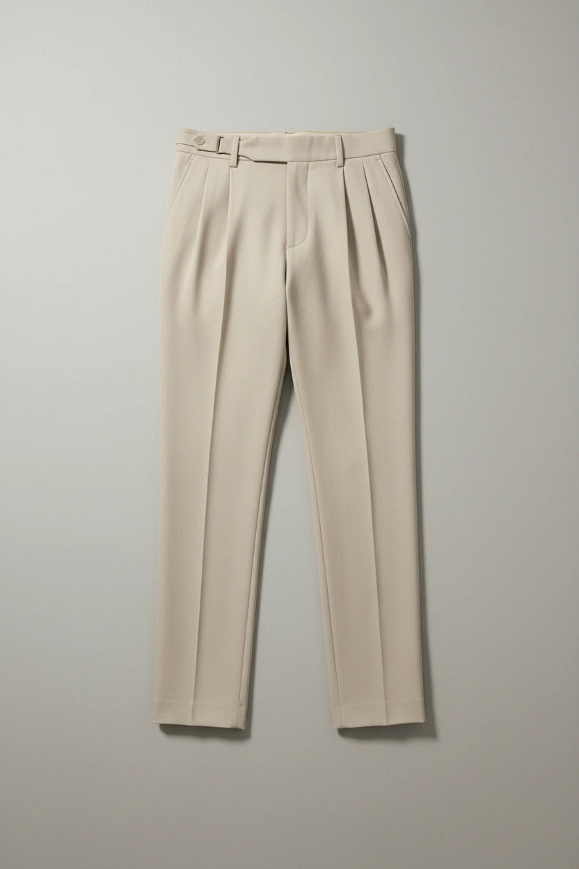 Oscar Pleated Trousers - Beige