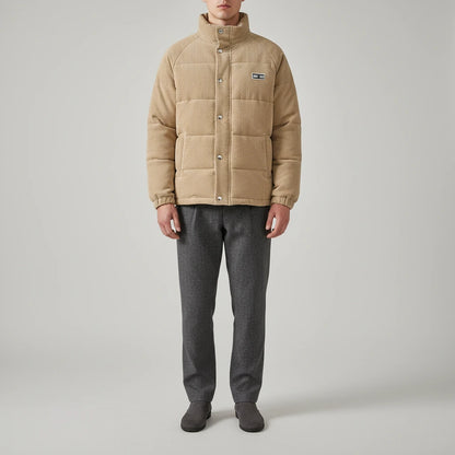 Padded Corduroy Warm Jacket - Khaki