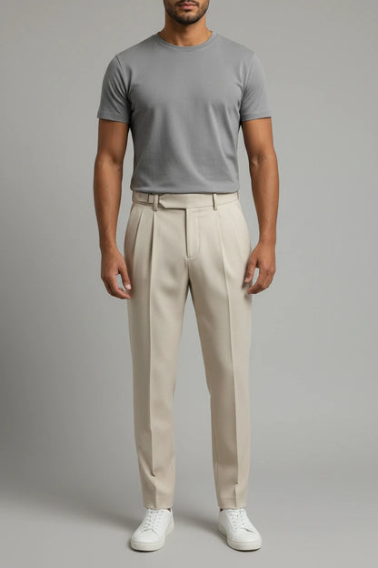 Pleated Trousers - Beige