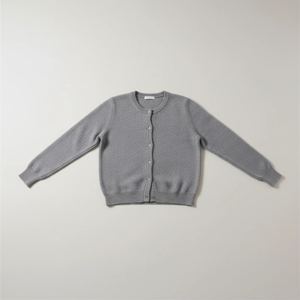 Ruby Soft Knit Cardigan - Grey flat lay