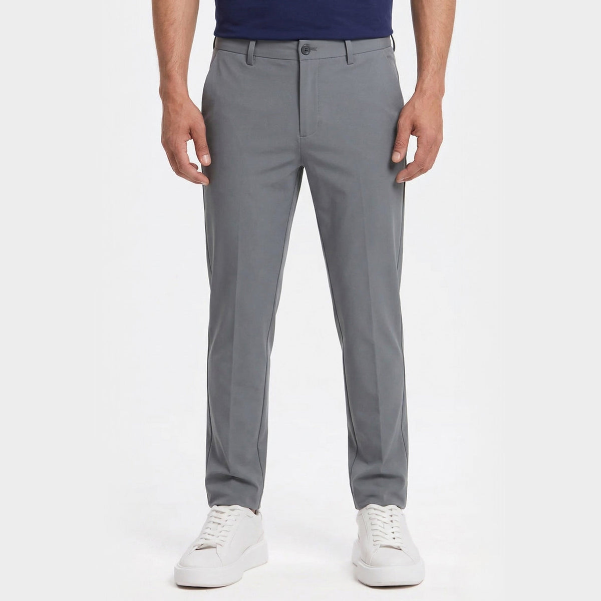Slim-Fit Stretch Chino Trousers in Grey