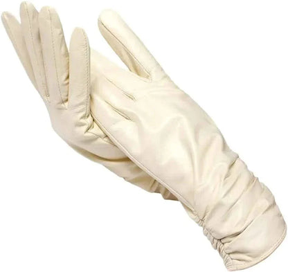 Shearling-Lined Winter Gloves - Beige