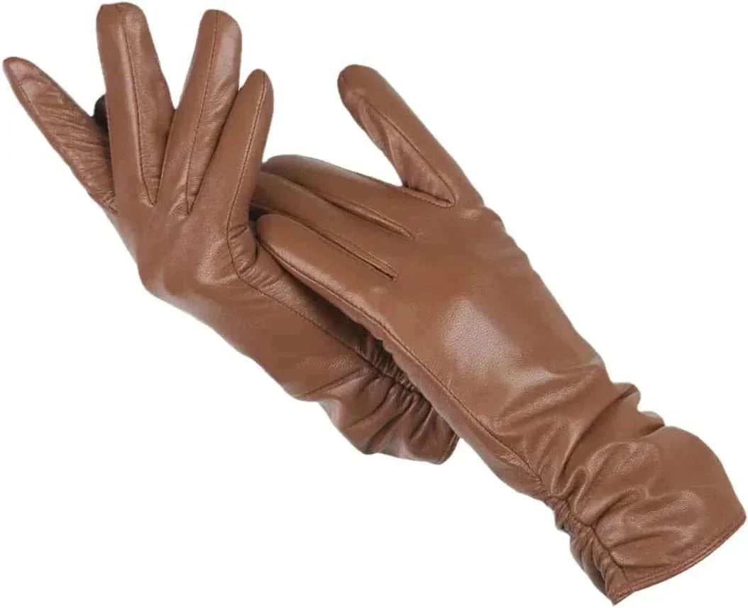 Shearling-Lined Winter Gloves - Khaki