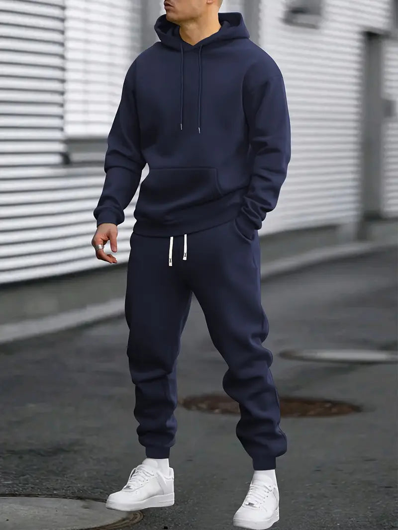 Hooded Tracksuit & Jogger Set - Dark Blue