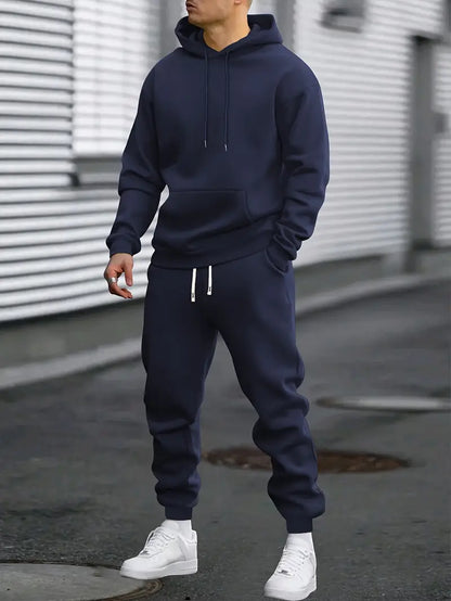 Hooded Tracksuit & Jogger Set - Dark Blue