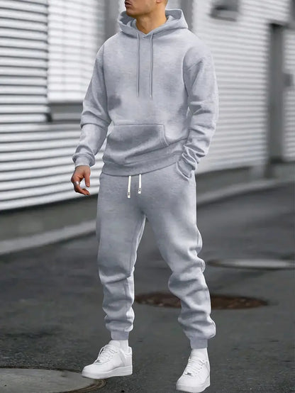 Hooded Tracksuit & Jogger Set - Grey