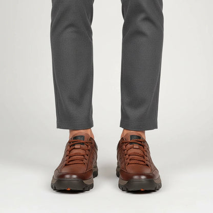 Valelus William Orthopedic Waterproof Casual Shoes in Brown, front view on model