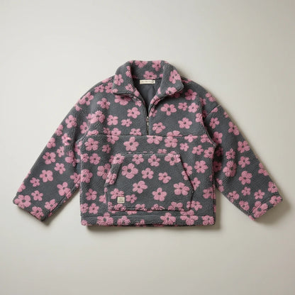 Willow Floral Teddy Fleece Jacket - Pink