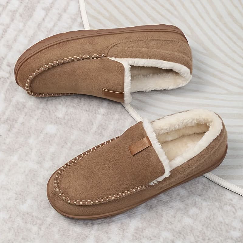 Wool-Feel Indoor Loafer Slippers - Camel