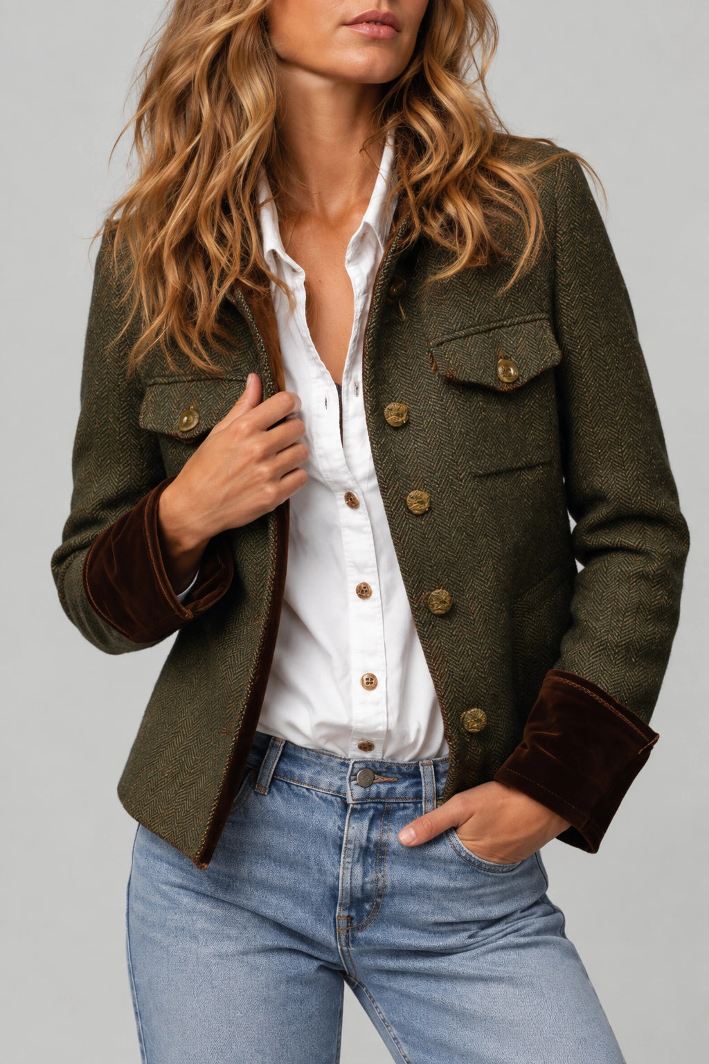 Women's Herringbone Tweed Jacket