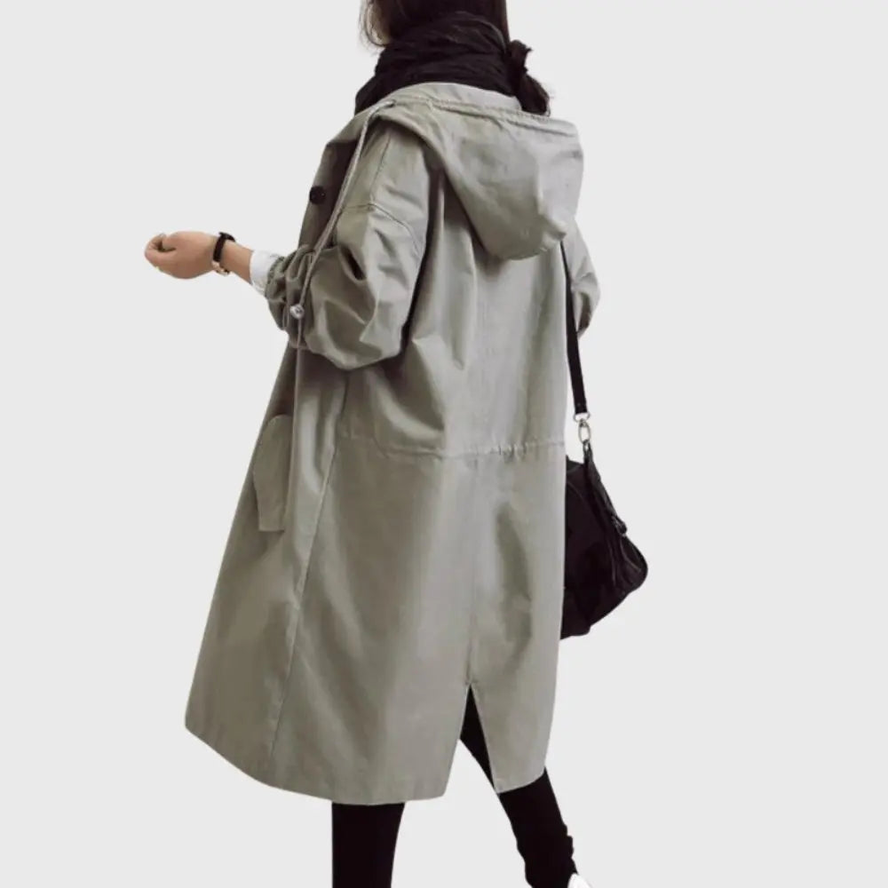 Waterproof Hooded Trench Coat - detail