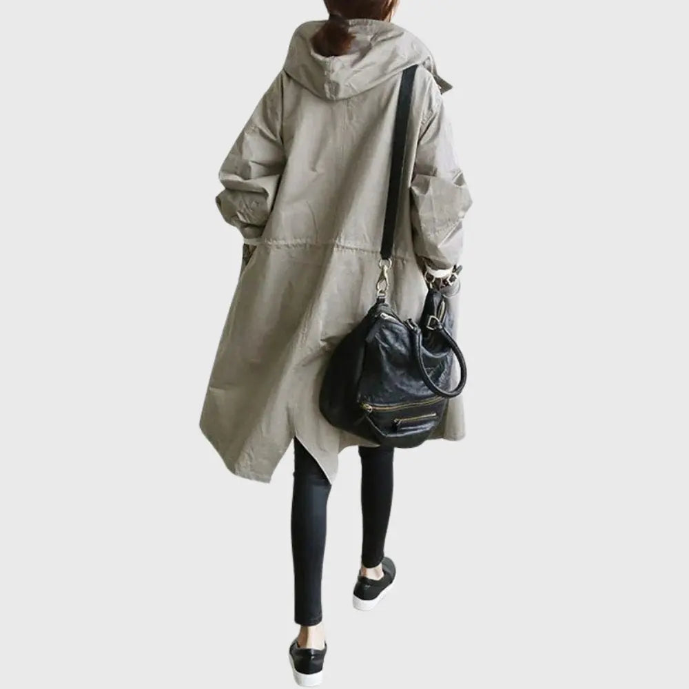 Waterproof Hooded Trench Coat - detail