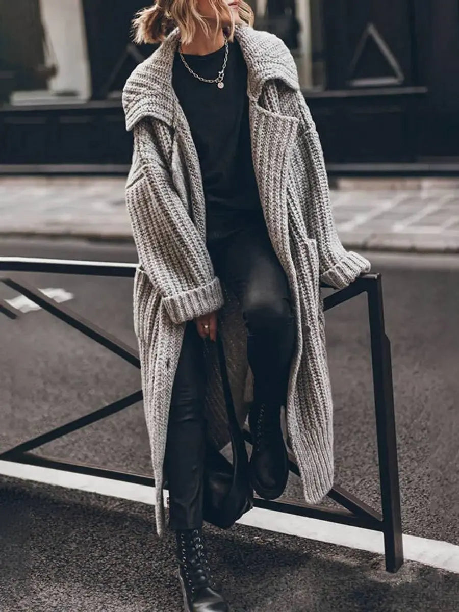 Phoebe Oversized Longline Cardigan - Grey