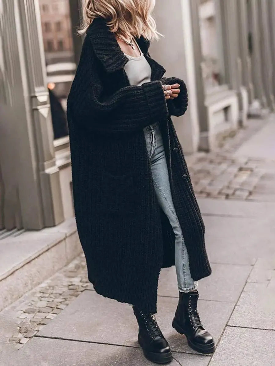 Phoebe Oversized Longline Cardigan - Black